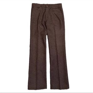 Vintage Levis Dacron Pants Mens 32x32 Brown Straight Polyester USA Black Tab